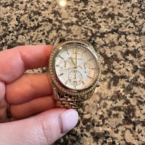 MICHAEL KORS Women's MK5835 Pressley Gold Tone Chronograph Watch - Picture 4 of 9